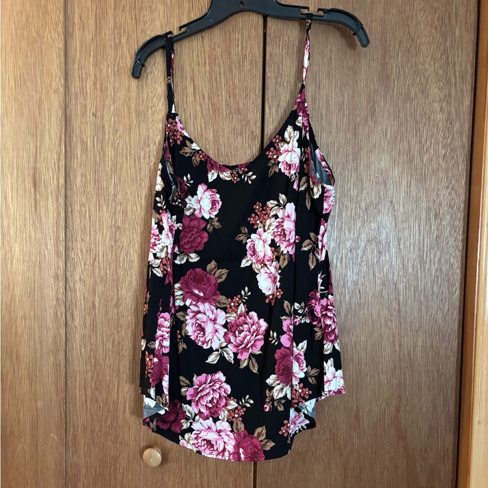 Torrid Black and Pink Floral Camisole